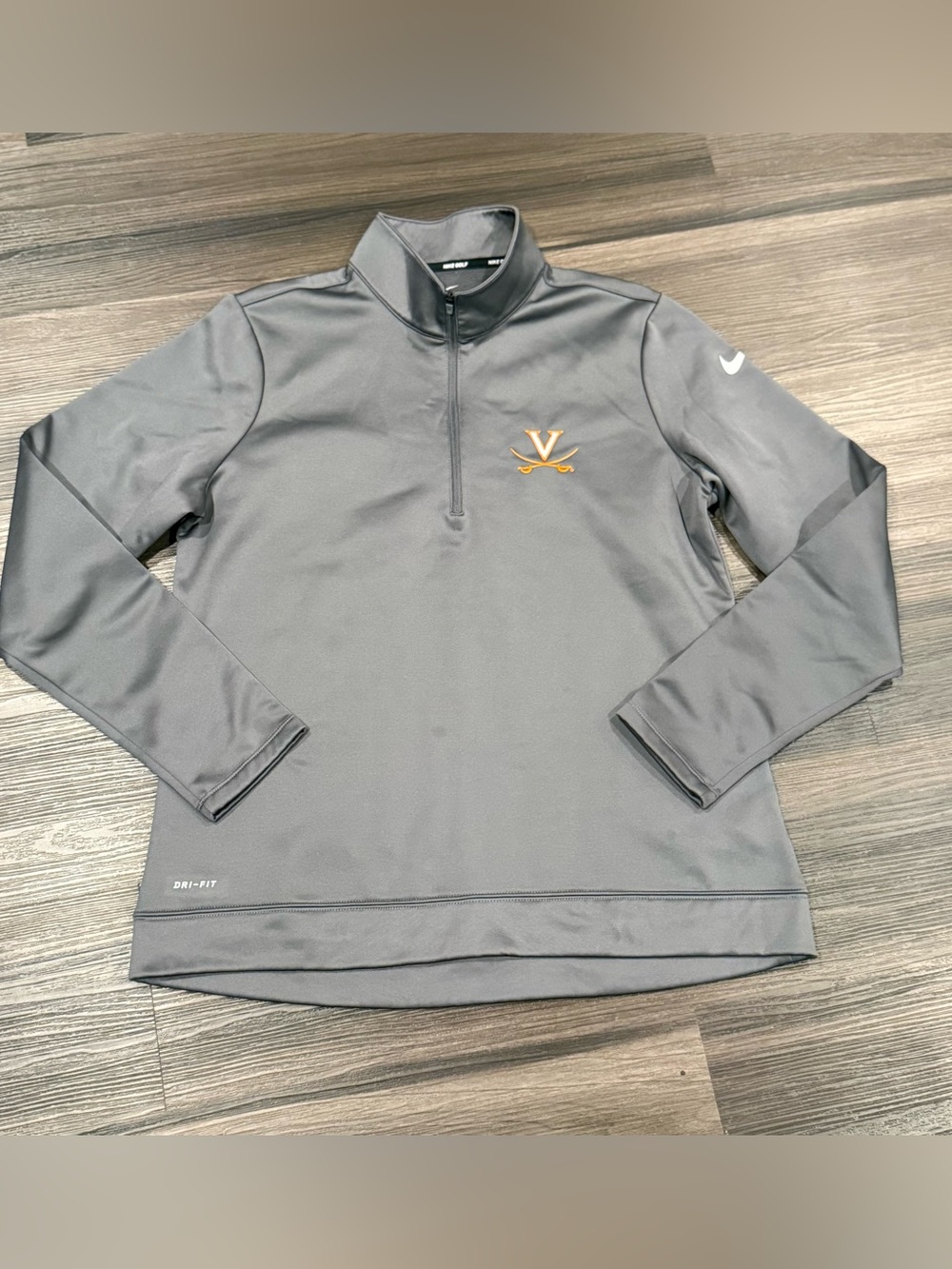 Nike Golf UVA Virginia Cavaliers Dri-FIT 1/4 Zip Pullover Gray Women’s Large